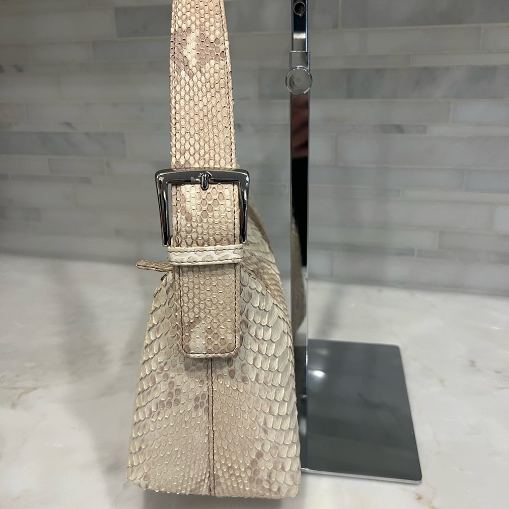 New! Gorgeous Off-White Authentic Python Handbag - image 2